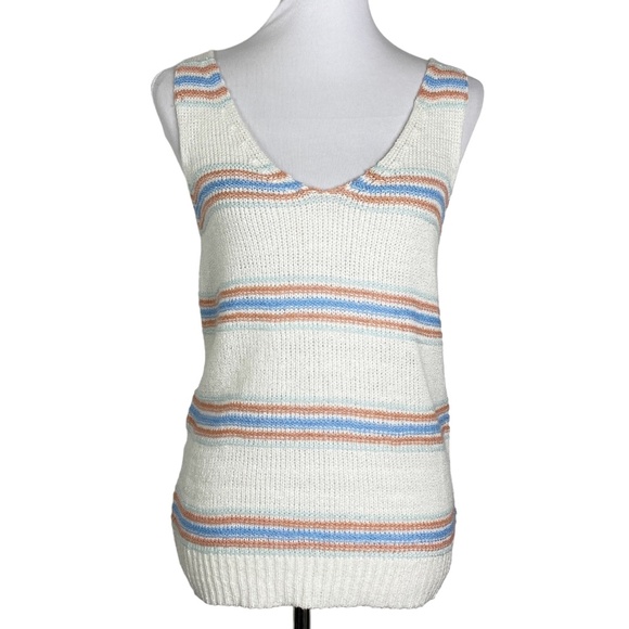 NWT 143 Story by Line Up Open Knit Striped Tank Sz. L - Picture 1 of 12